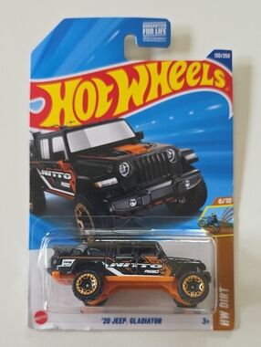 Hot Wheels '20 Jeep Gladiator Toy Car - Black and Orange HW Dirt